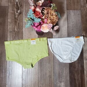 NWT Jenni Underwear Bundle Women's Size Small - Green & White - Have a nice day!